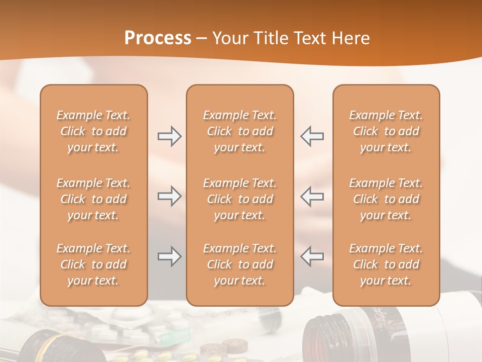 Yellow And Red Pills Spilling From Bottles And Blisters In Front Of Pregnant Woman, Shallow Dof PowerPoint Template
