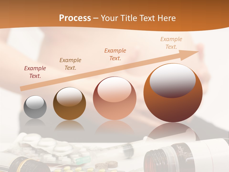 Yellow And Red Pills Spilling From Bottles And Blisters In Front Of Pregnant Woman, Shallow Dof PowerPoint Template