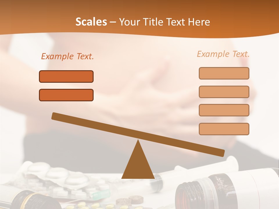 Yellow And Red Pills Spilling From Bottles And Blisters In Front Of Pregnant Woman, Shallow Dof PowerPoint Template
