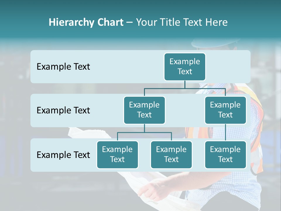 Construction Project Male Architect Checking The Blueprints Of A New Building PowerPoint Template