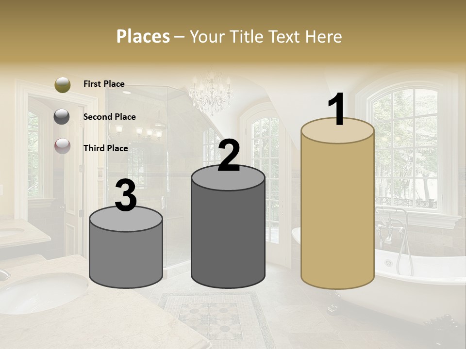 Master Bath With Old Fashioned Tub PowerPoint Template