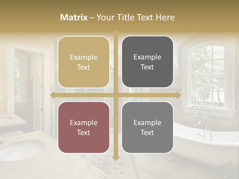 Master Bath With Old Fashioned Tub PowerPoint Template