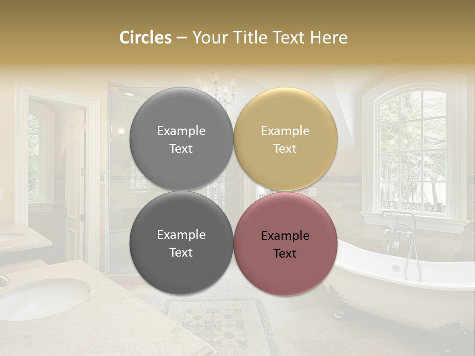 Master Bath With Old Fashioned Tub PowerPoint Template