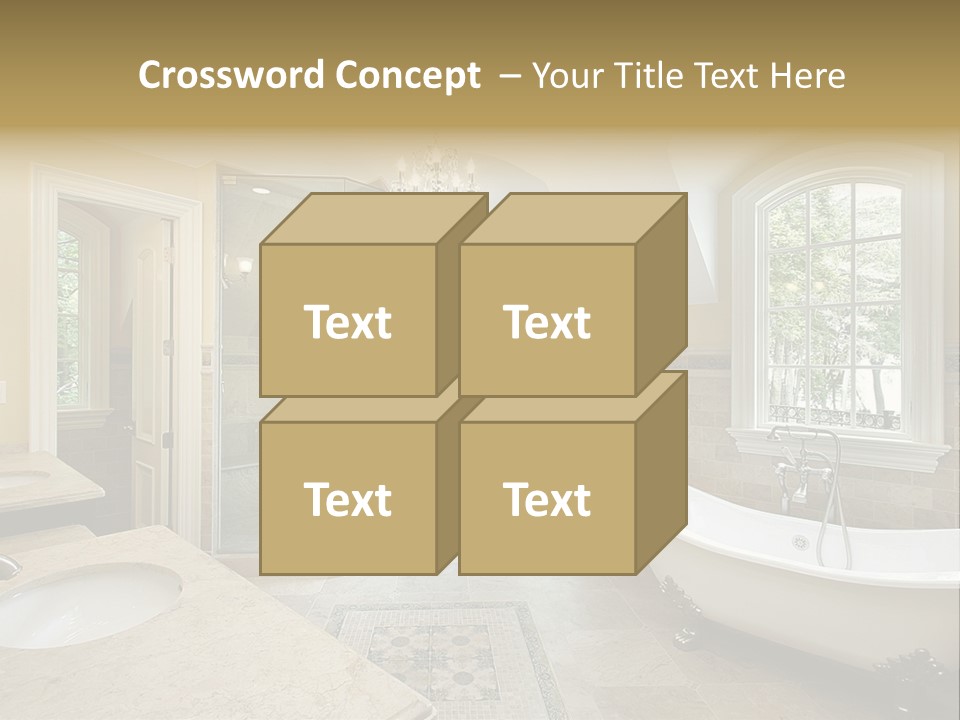 Master Bath With Old Fashioned Tub PowerPoint Template