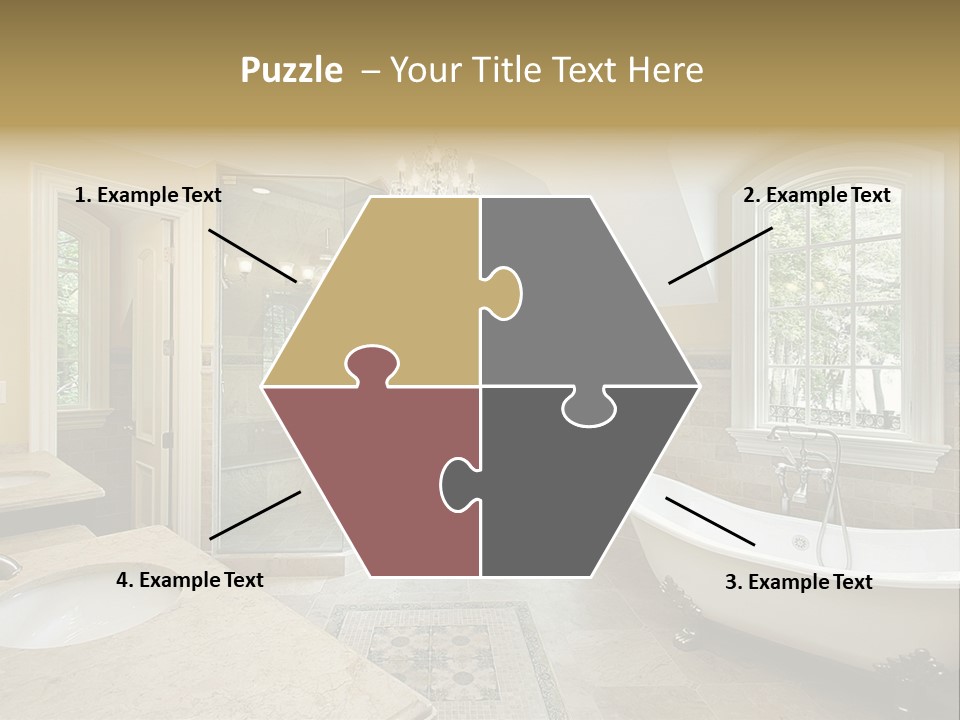 Master Bath With Old Fashioned Tub PowerPoint Template