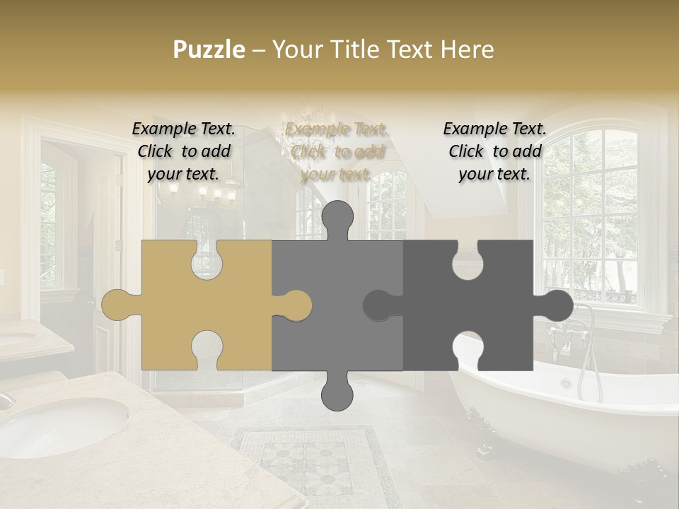 Master Bath With Old Fashioned Tub PowerPoint Template