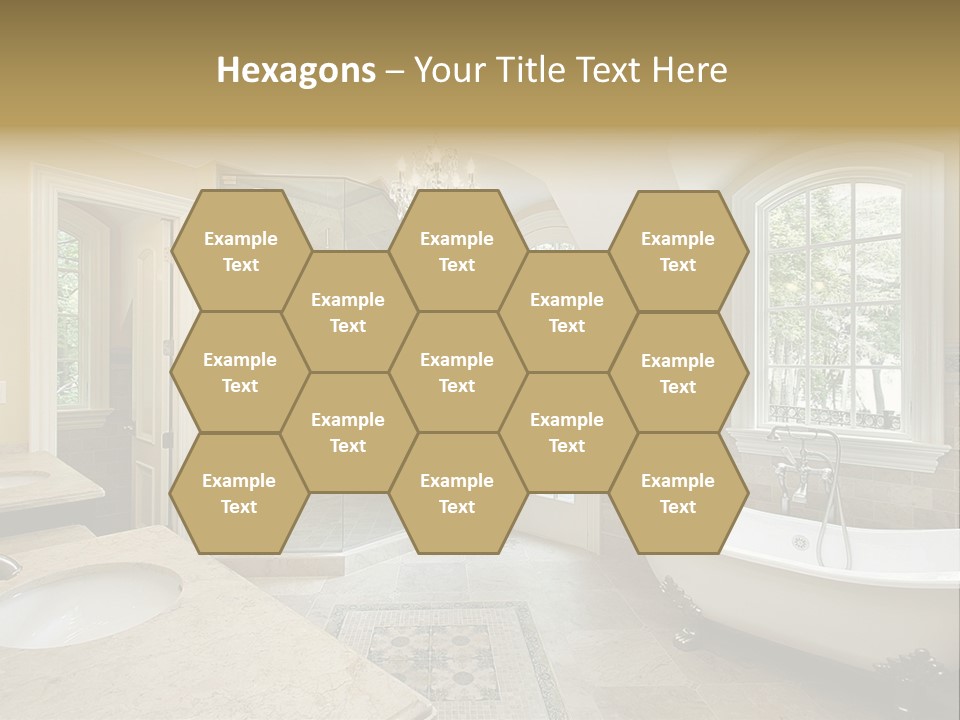 Master Bath With Old Fashioned Tub PowerPoint Template