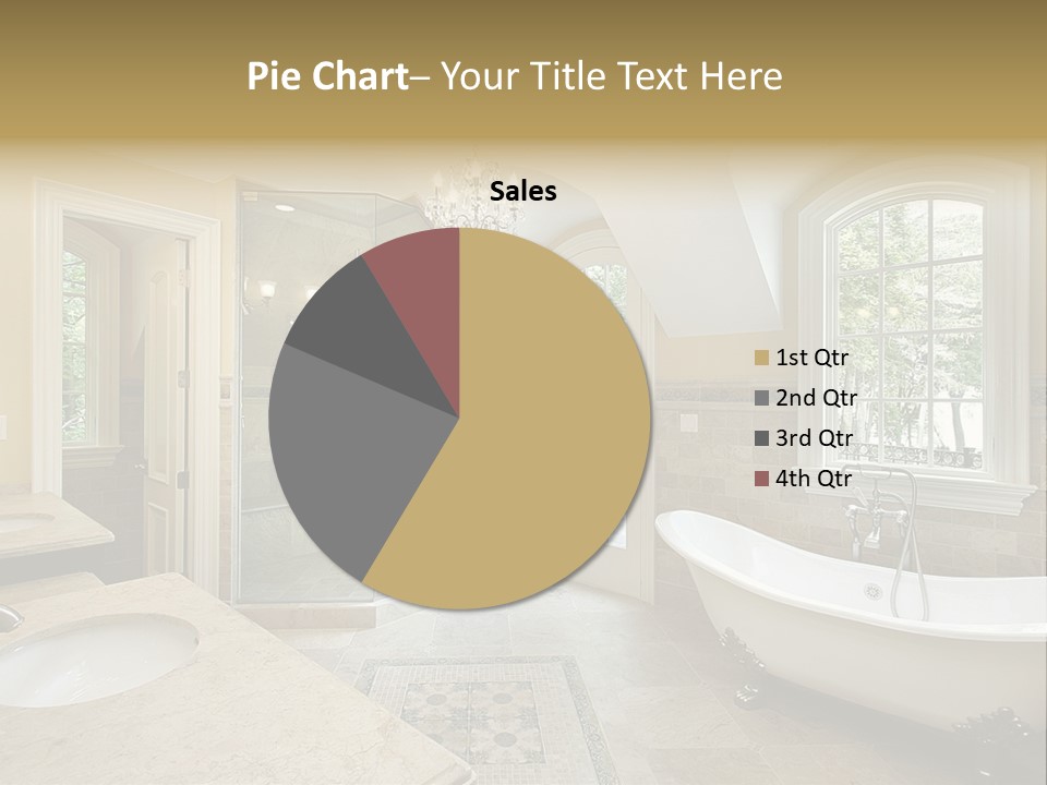 Master Bath With Old Fashioned Tub PowerPoint Template