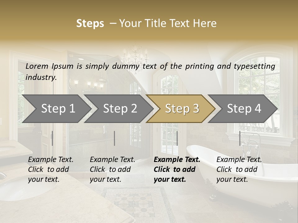 Master Bath With Old Fashioned Tub PowerPoint Template