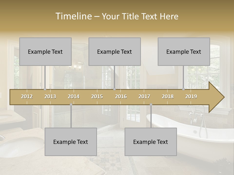 Master Bath With Old Fashioned Tub PowerPoint Template