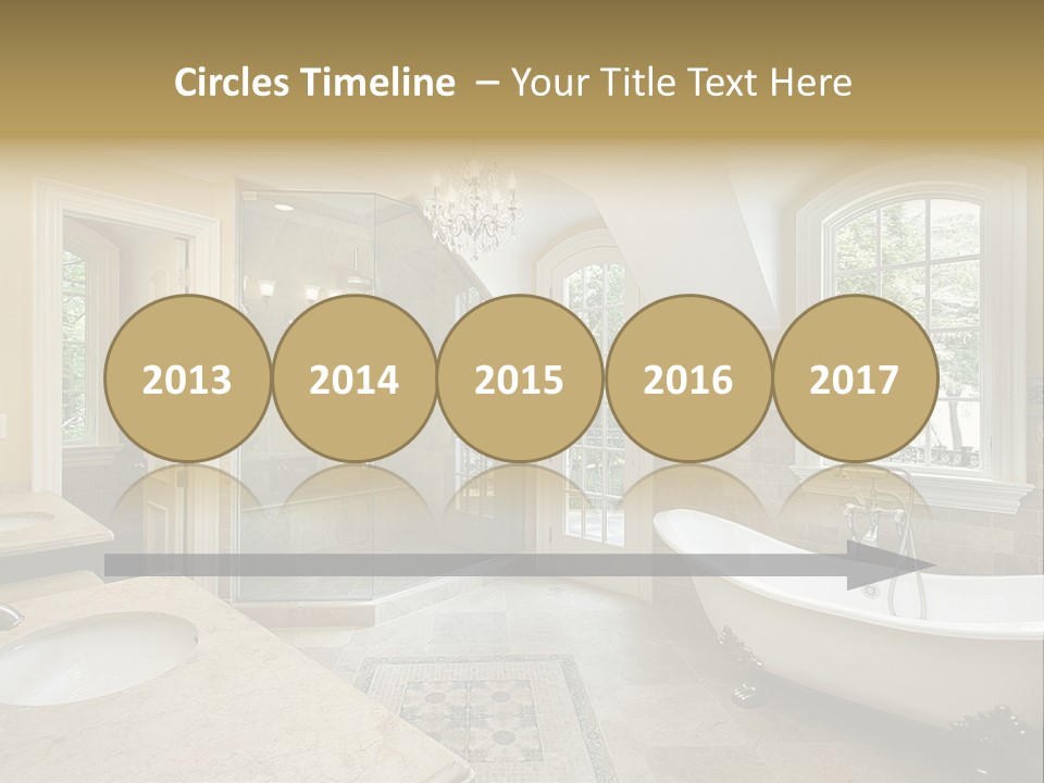 Master Bath With Old Fashioned Tub PowerPoint Template