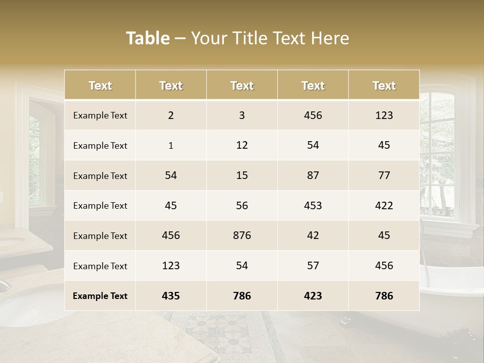 Master Bath With Old Fashioned Tub PowerPoint Template