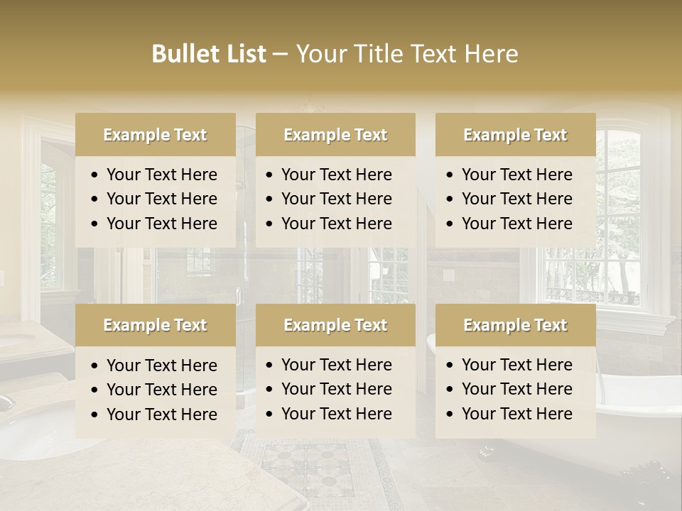 Master Bath With Old Fashioned Tub PowerPoint Template