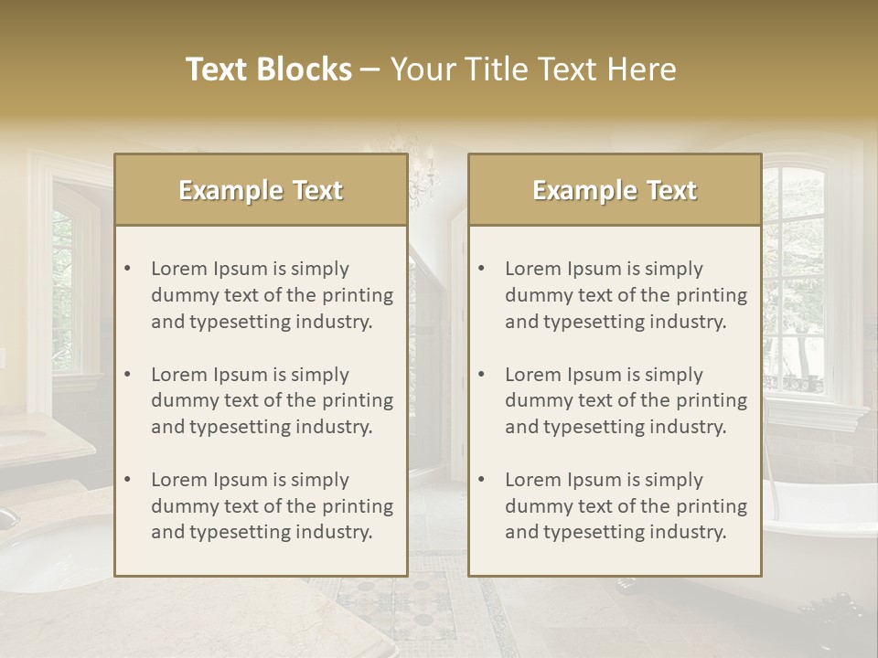 Master Bath With Old Fashioned Tub PowerPoint Template