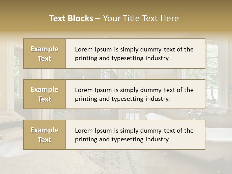 Master Bath With Old Fashioned Tub PowerPoint Template