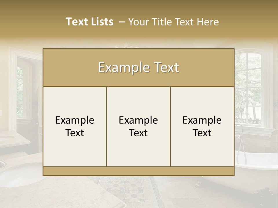 Master Bath With Old Fashioned Tub PowerPoint Template