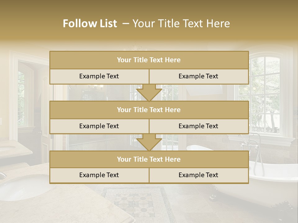 Master Bath With Old Fashioned Tub PowerPoint Template