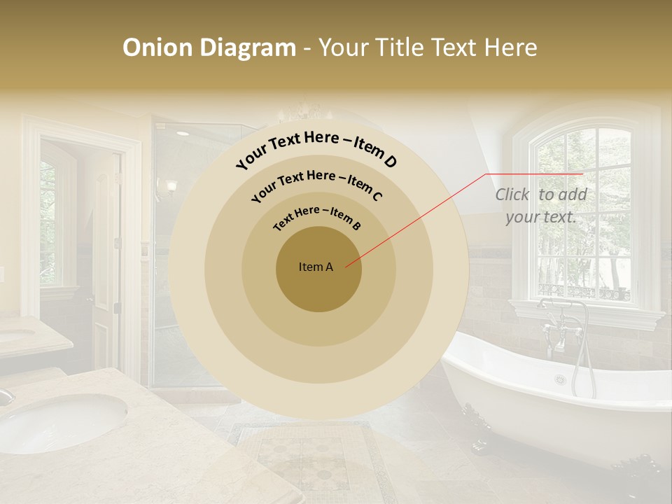 Master Bath With Old Fashioned Tub PowerPoint Template