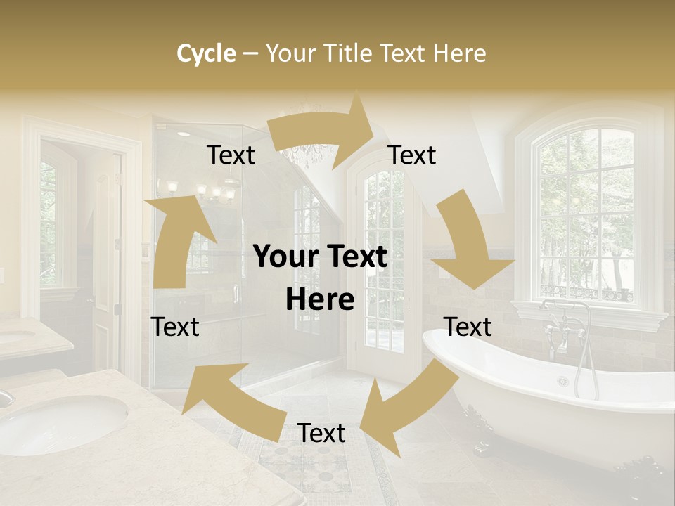 Master Bath With Old Fashioned Tub PowerPoint Template