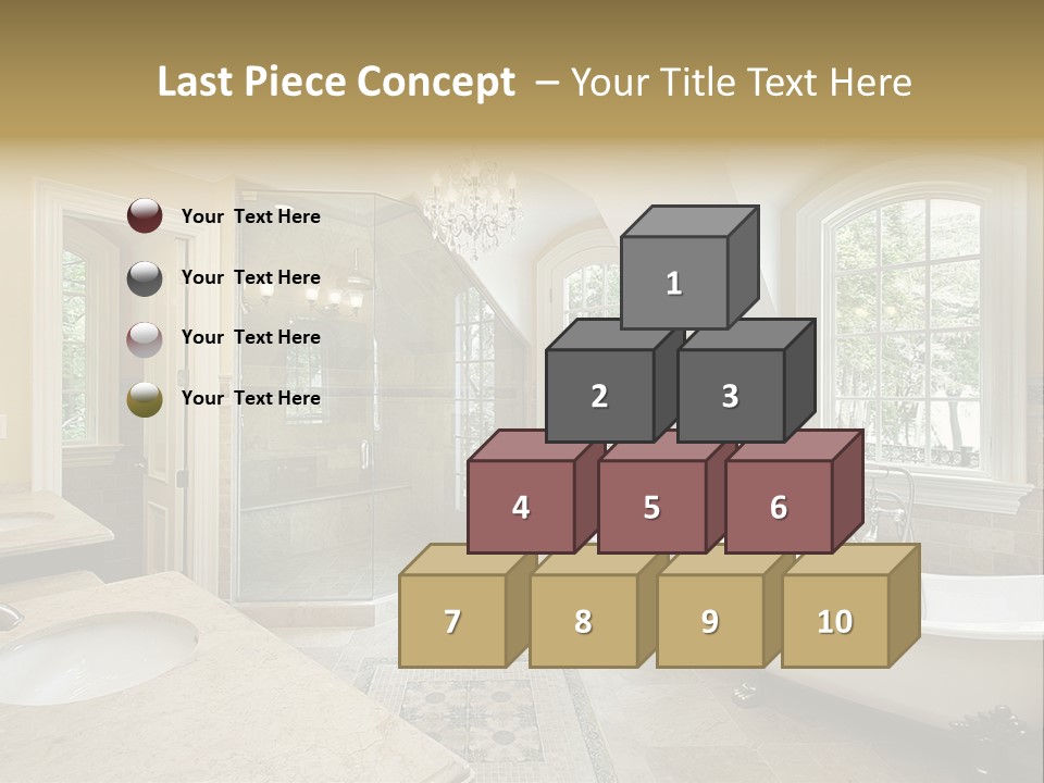 Master Bath With Old Fashioned Tub PowerPoint Template