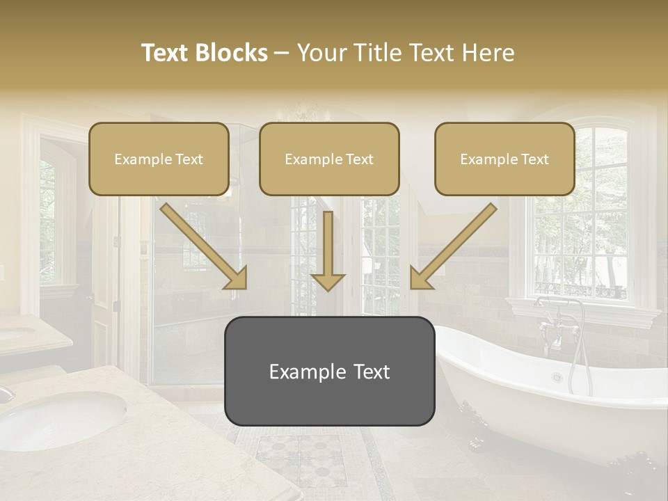 Master Bath With Old Fashioned Tub PowerPoint Template