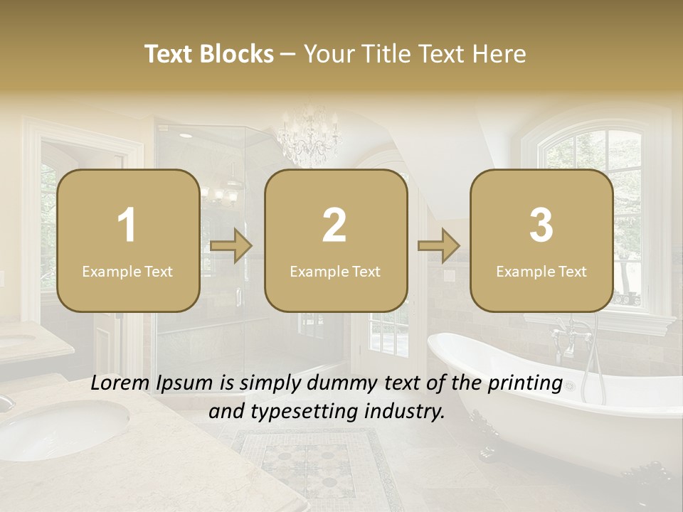 Master Bath With Old Fashioned Tub PowerPoint Template