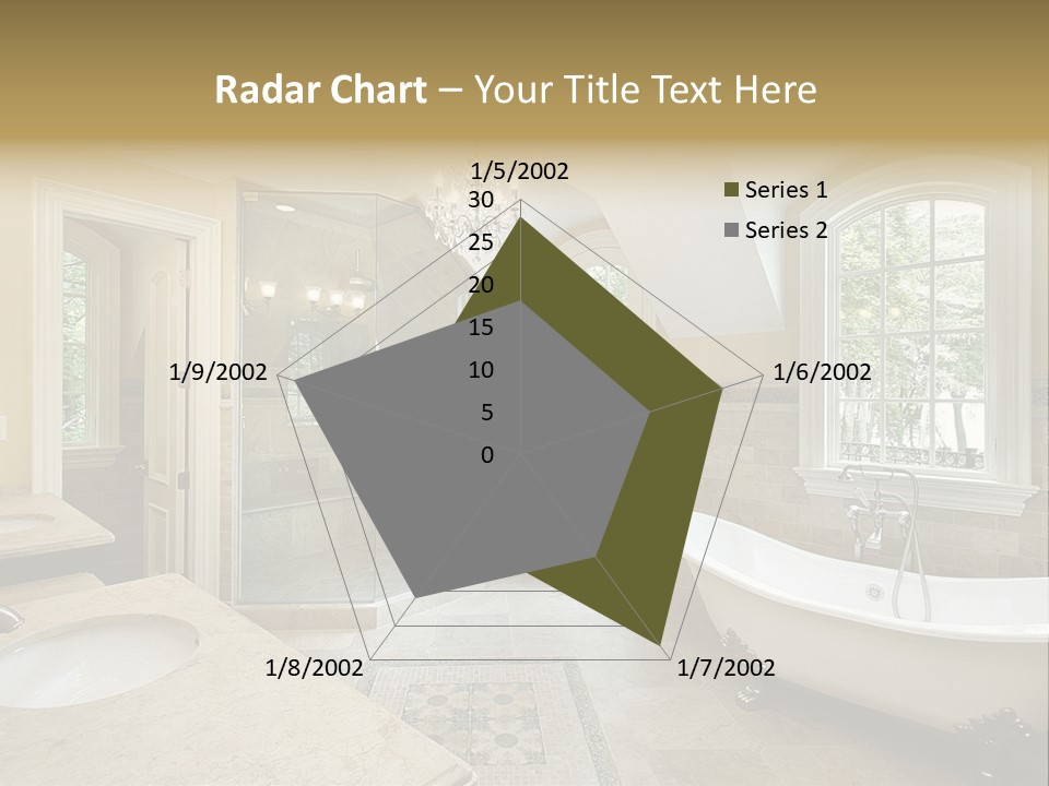 Master Bath With Old Fashioned Tub PowerPoint Template
