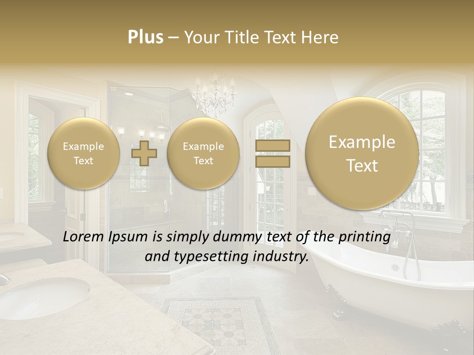 Master Bath With Old Fashioned Tub PowerPoint Template