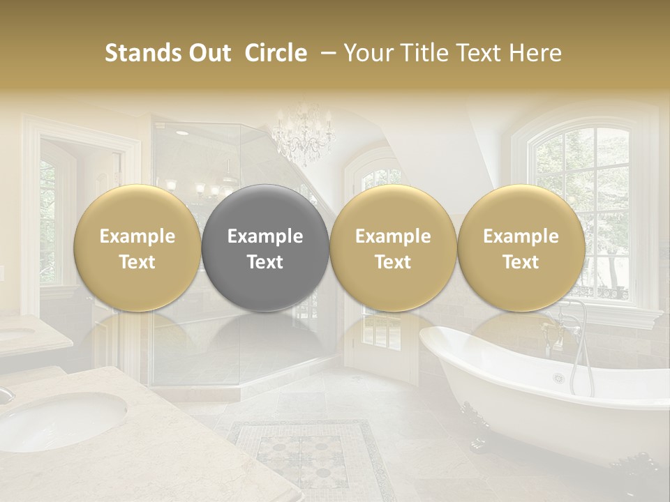 Master Bath With Old Fashioned Tub PowerPoint Template