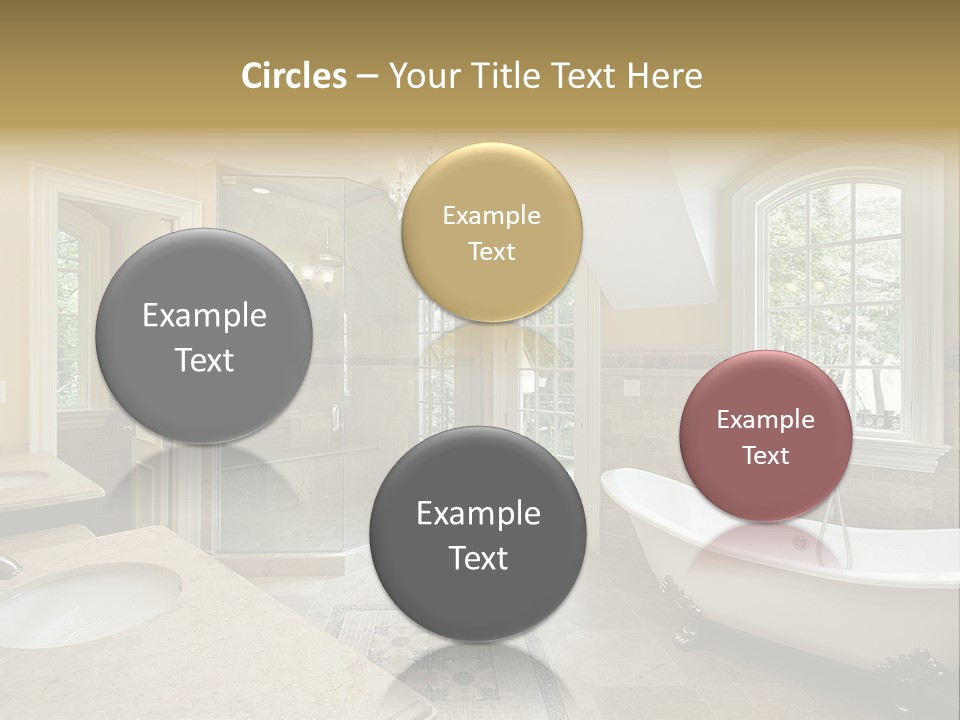 Master Bath With Old Fashioned Tub PowerPoint Template