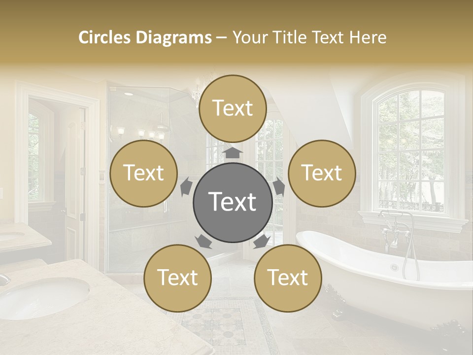 Master Bath With Old Fashioned Tub PowerPoint Template