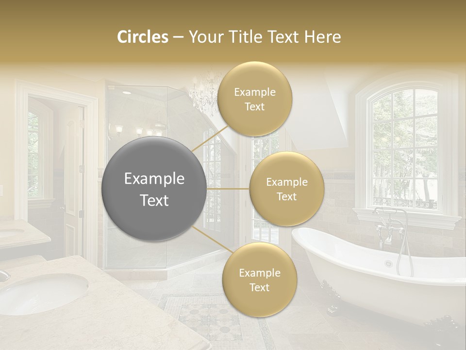 Master Bath With Old Fashioned Tub PowerPoint Template