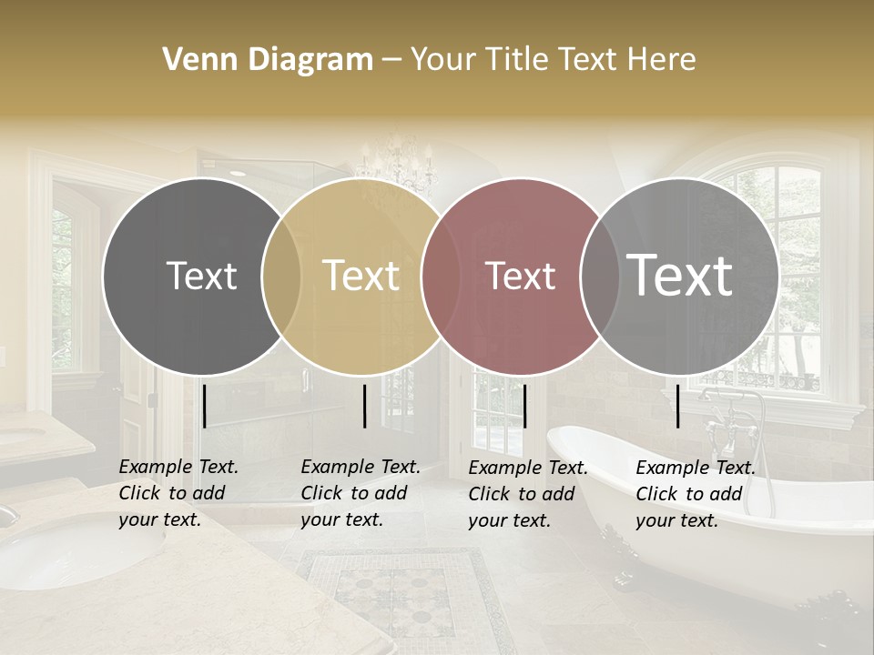 Master Bath With Old Fashioned Tub PowerPoint Template