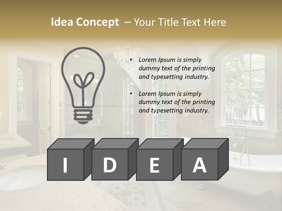 Master Bath With Old Fashioned Tub PowerPoint Template