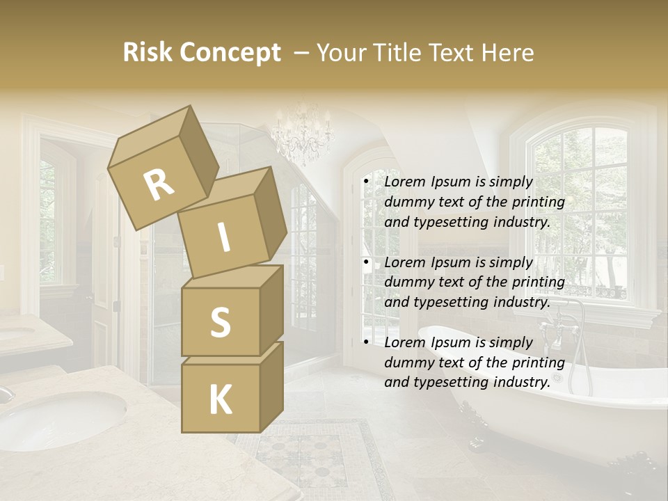 Master Bath With Old Fashioned Tub PowerPoint Template