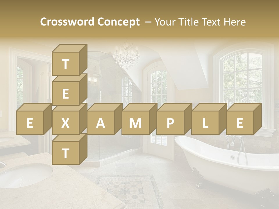 Master Bath With Old Fashioned Tub PowerPoint Template