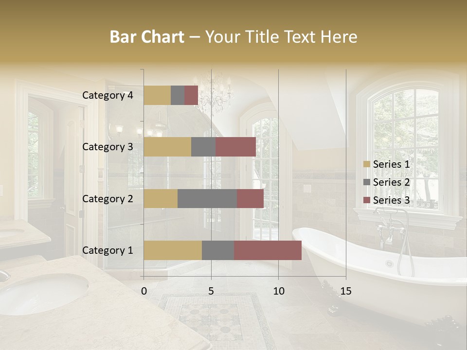 Master Bath With Old Fashioned Tub PowerPoint Template