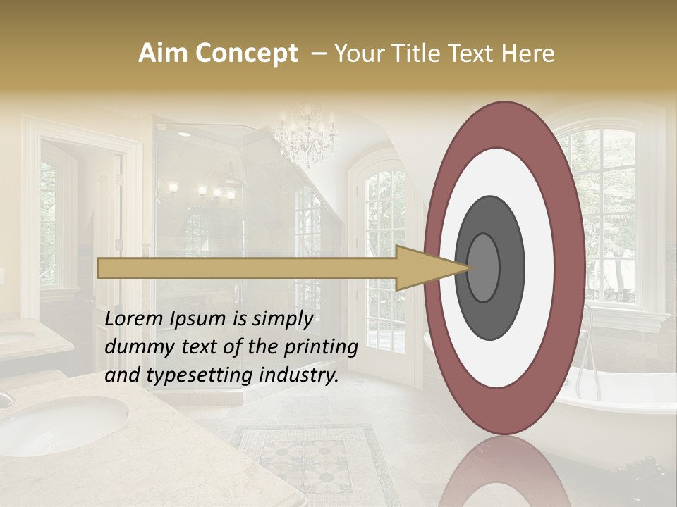 Master Bath With Old Fashioned Tub PowerPoint Template