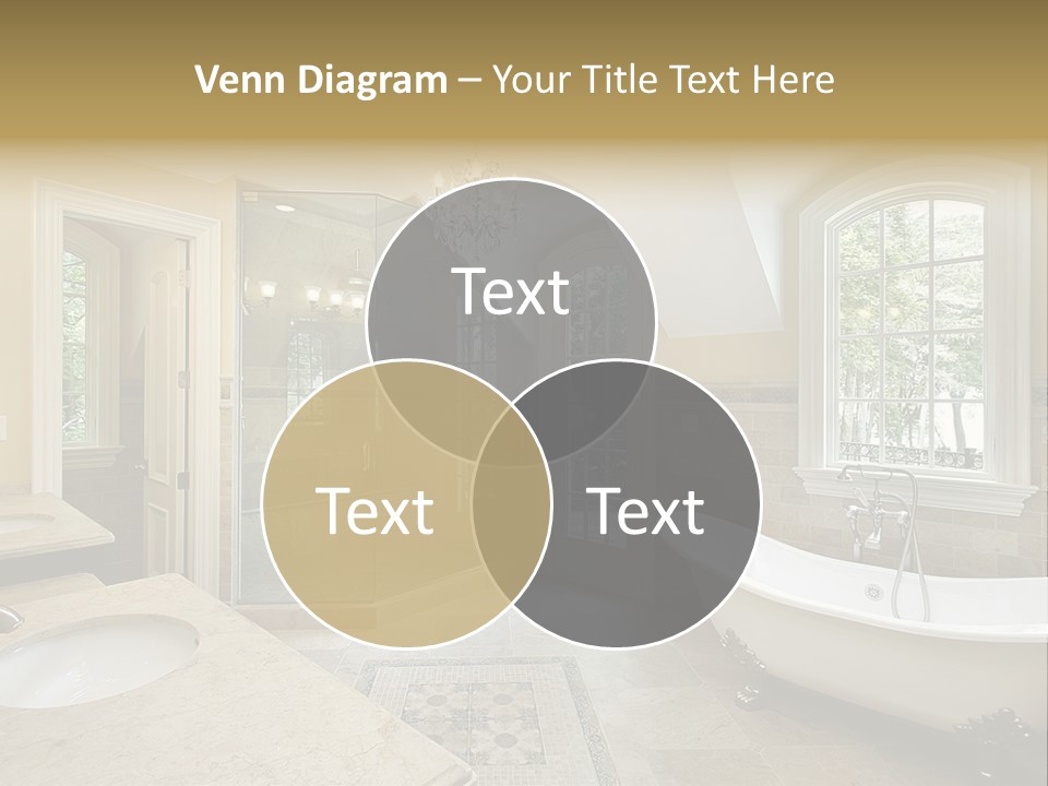 Master Bath With Old Fashioned Tub PowerPoint Template