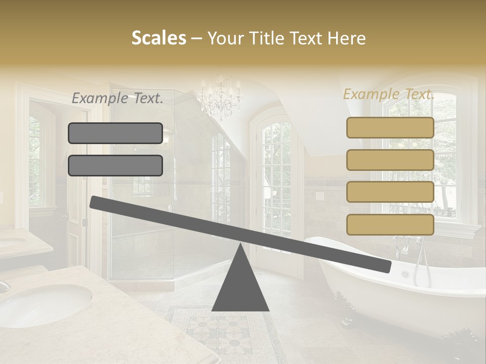 Master Bath With Old Fashioned Tub PowerPoint Template