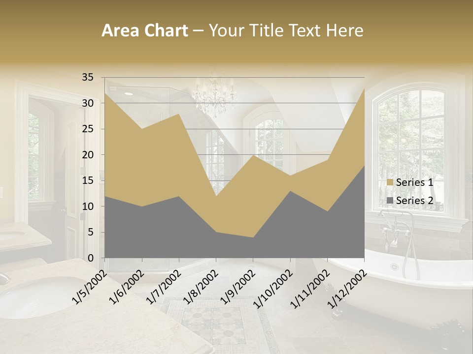 Master Bath With Old Fashioned Tub PowerPoint Template