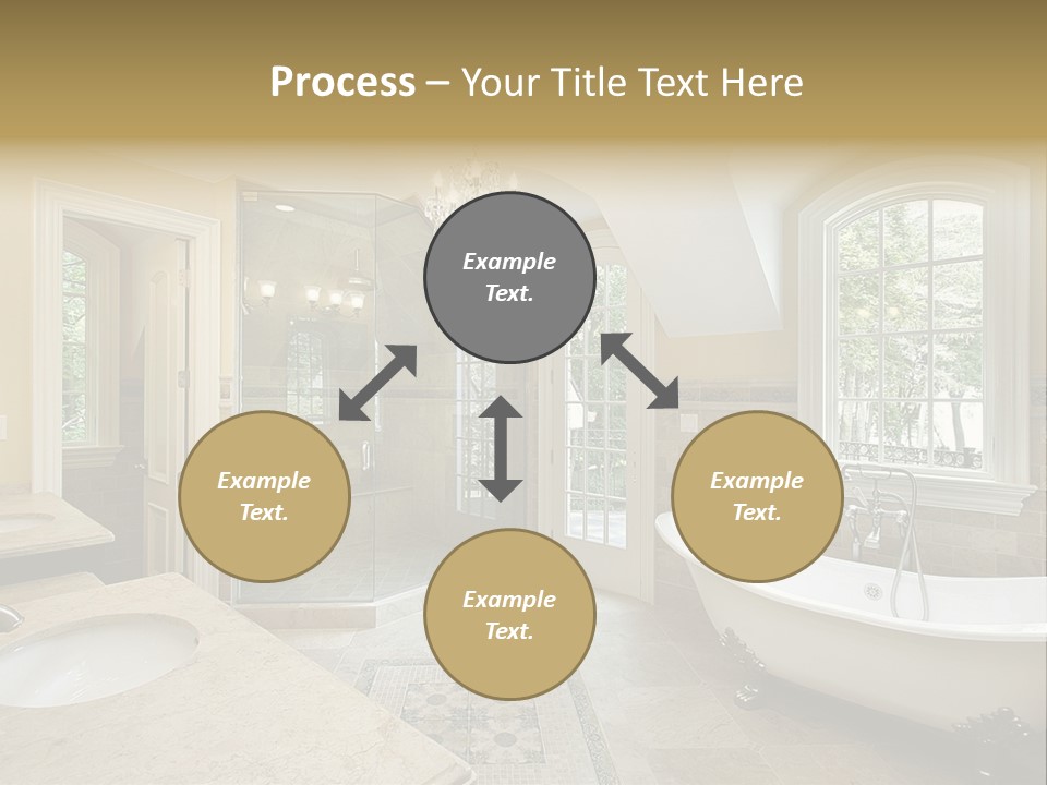 Master Bath With Old Fashioned Tub PowerPoint Template