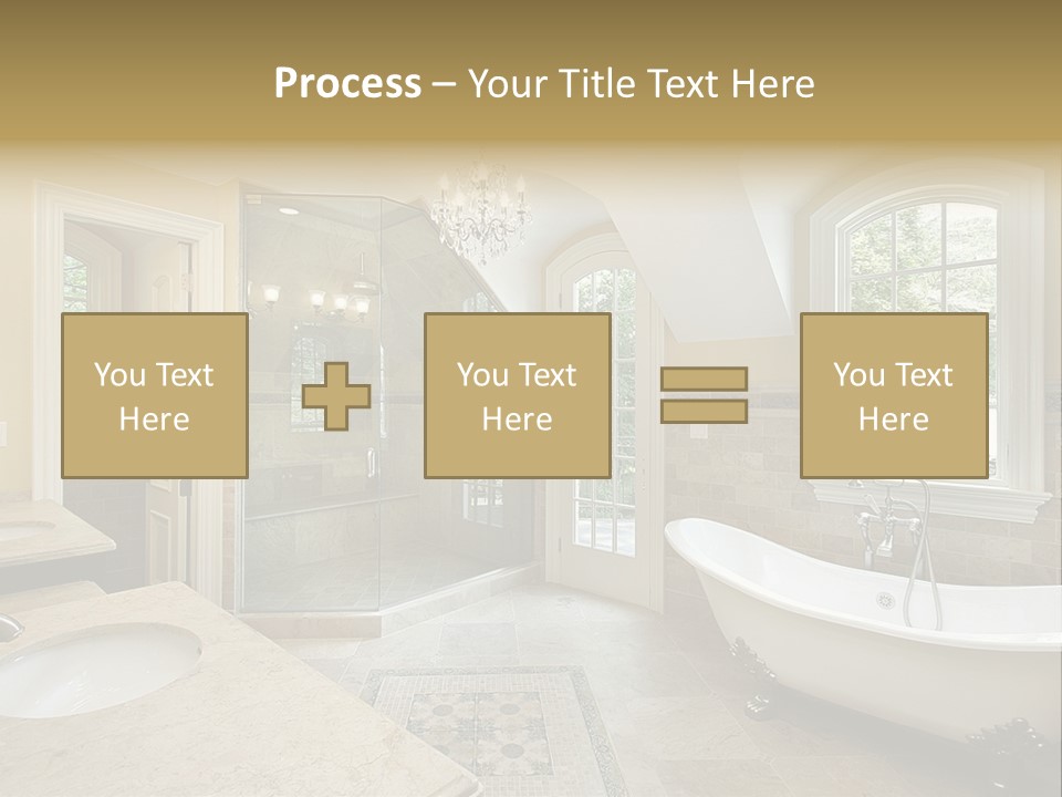 Master Bath With Old Fashioned Tub PowerPoint Template