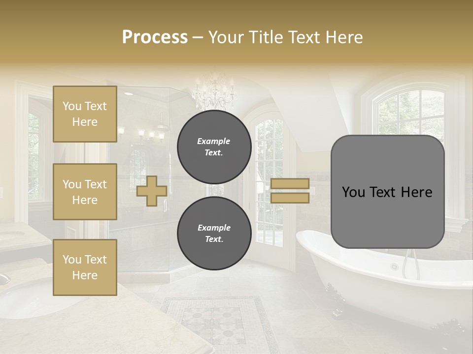 Master Bath With Old Fashioned Tub PowerPoint Template