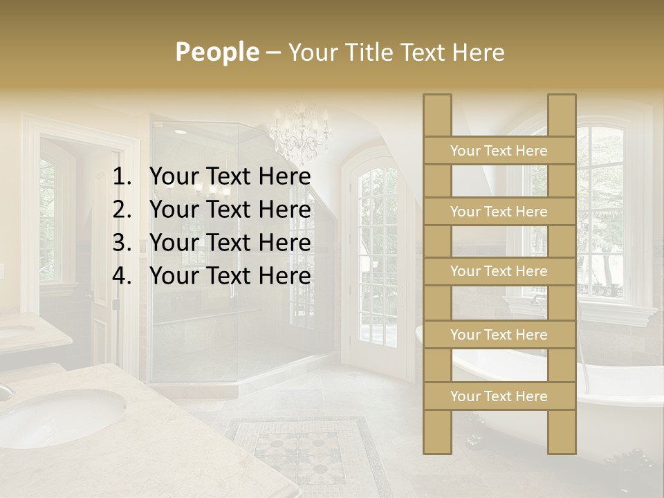 Master Bath With Old Fashioned Tub PowerPoint Template