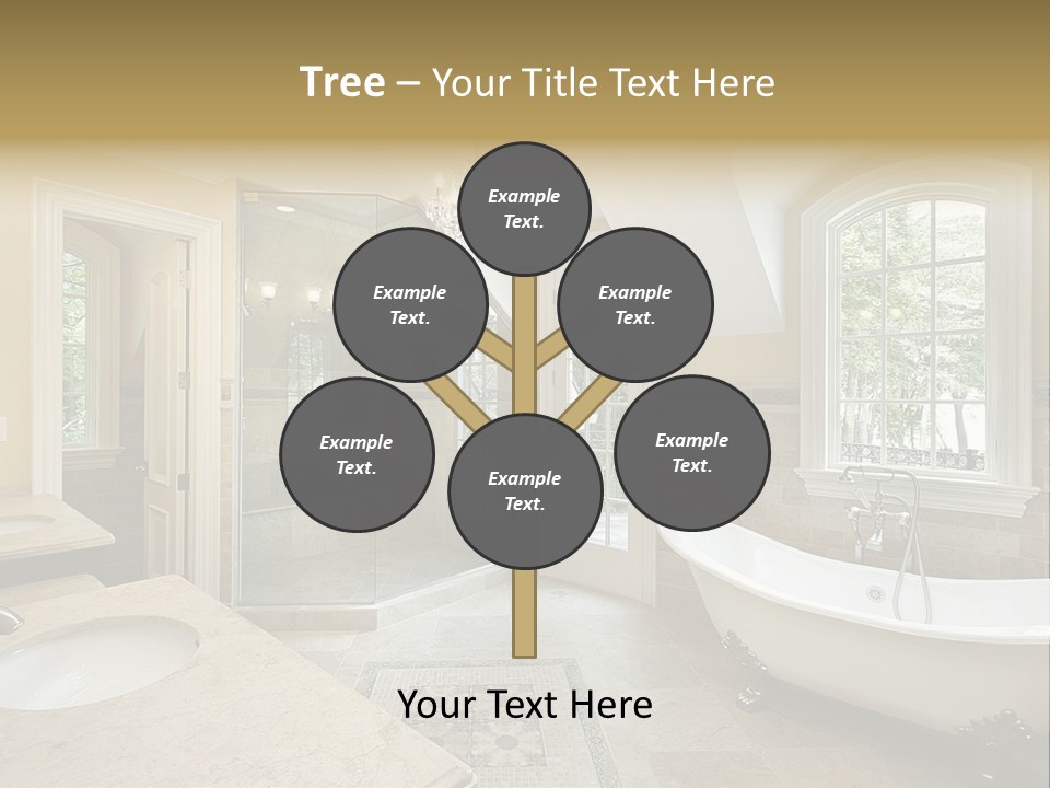 Master Bath With Old Fashioned Tub PowerPoint Template