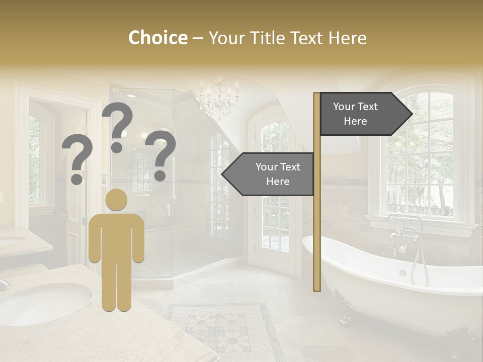 Master Bath With Old Fashioned Tub PowerPoint Template
