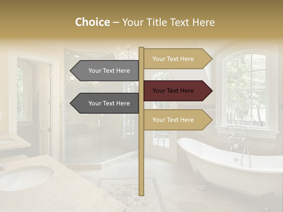 Master Bath With Old Fashioned Tub PowerPoint Template