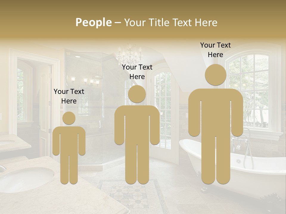 Master Bath With Old Fashioned Tub PowerPoint Template