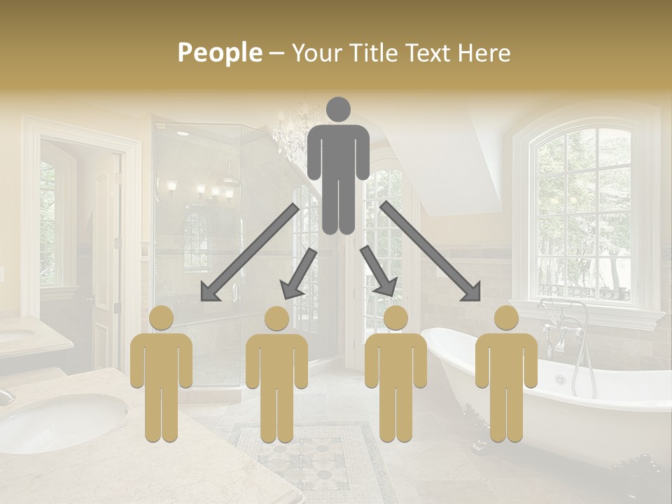 Master Bath With Old Fashioned Tub PowerPoint Template